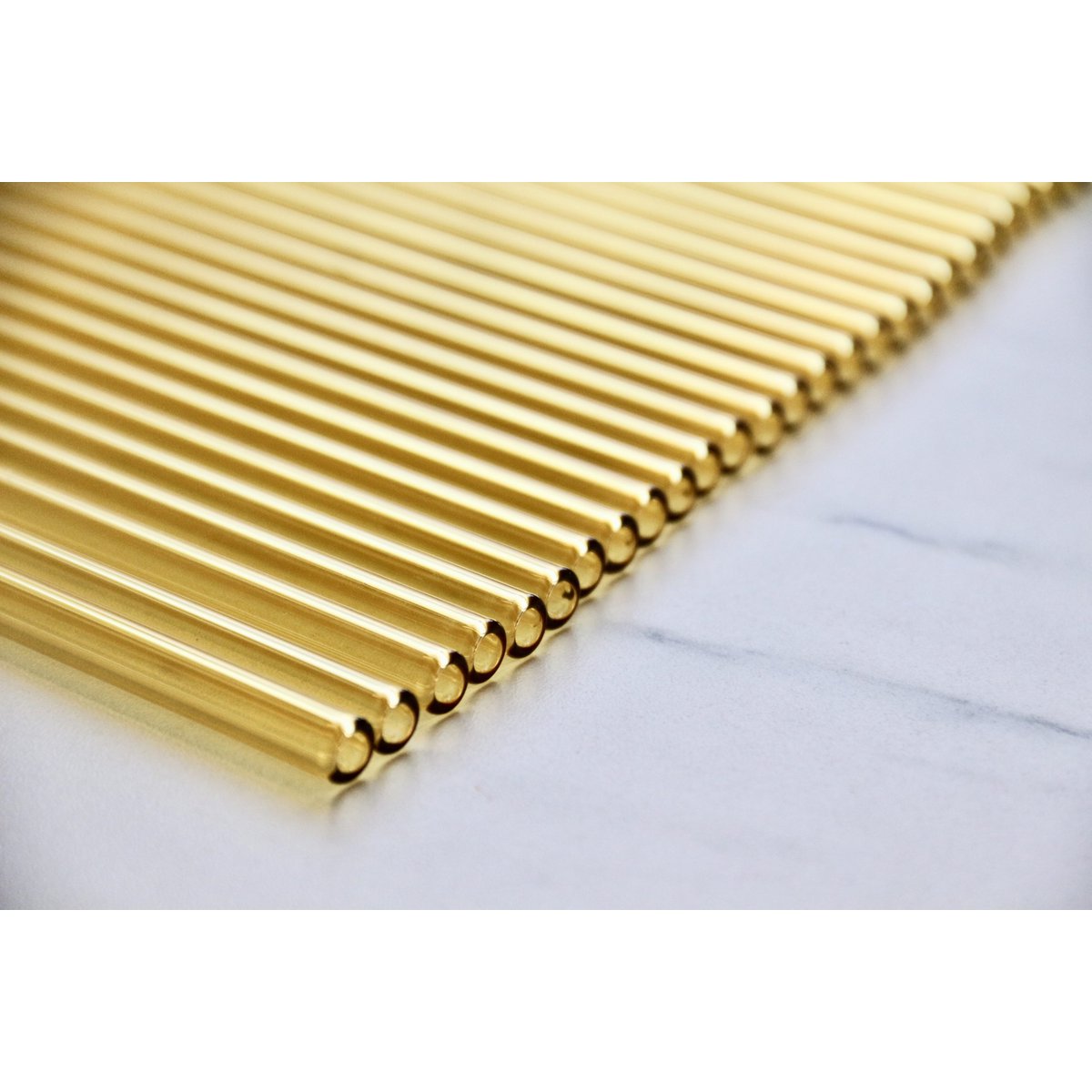 Pailles en verre borosilicaté jaune - paquet de 25