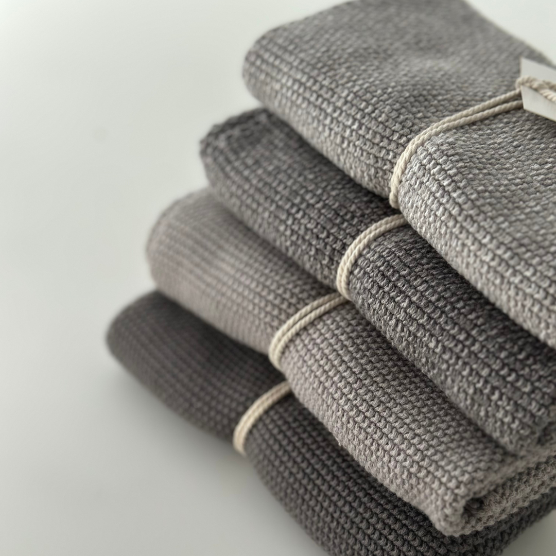 Gebreide keukenhanddoek – effen – vuursteengrijs