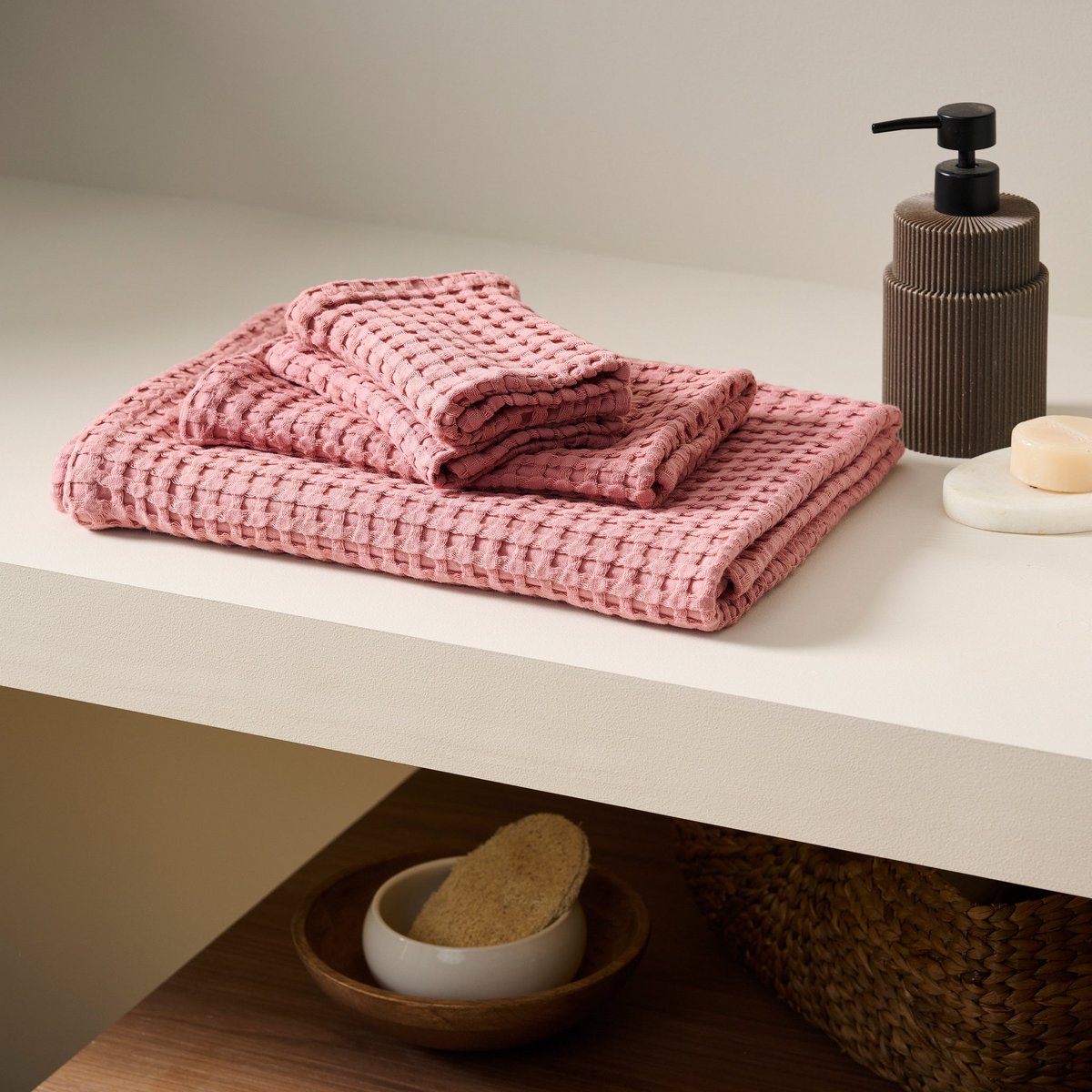 Bath Set : Bath | Hand | Face (2) Dusty-Pink