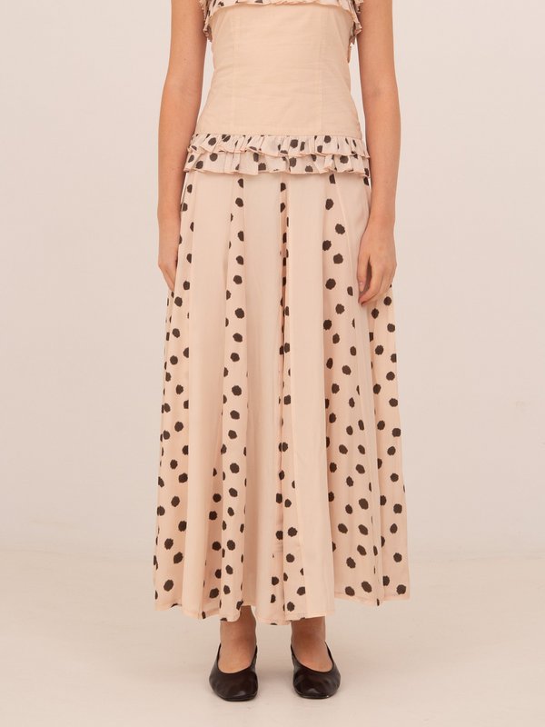 Gonna con stampa a pois beige Noctis