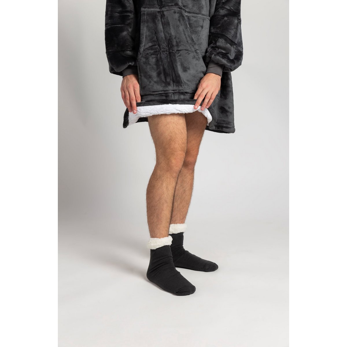 Vitapur - Couverture à capuche + chaussettes - Gris