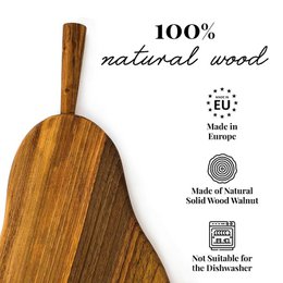 Planche à découper en bois - Planche de service en bois massif noyer poire