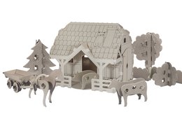 Casa Granja Constructora de cartón 3D, 5+, bricolaje, regalo para niños, set para colorear