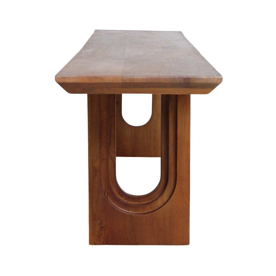 Bullnose Chamfered mangohouten eetkamerbank
