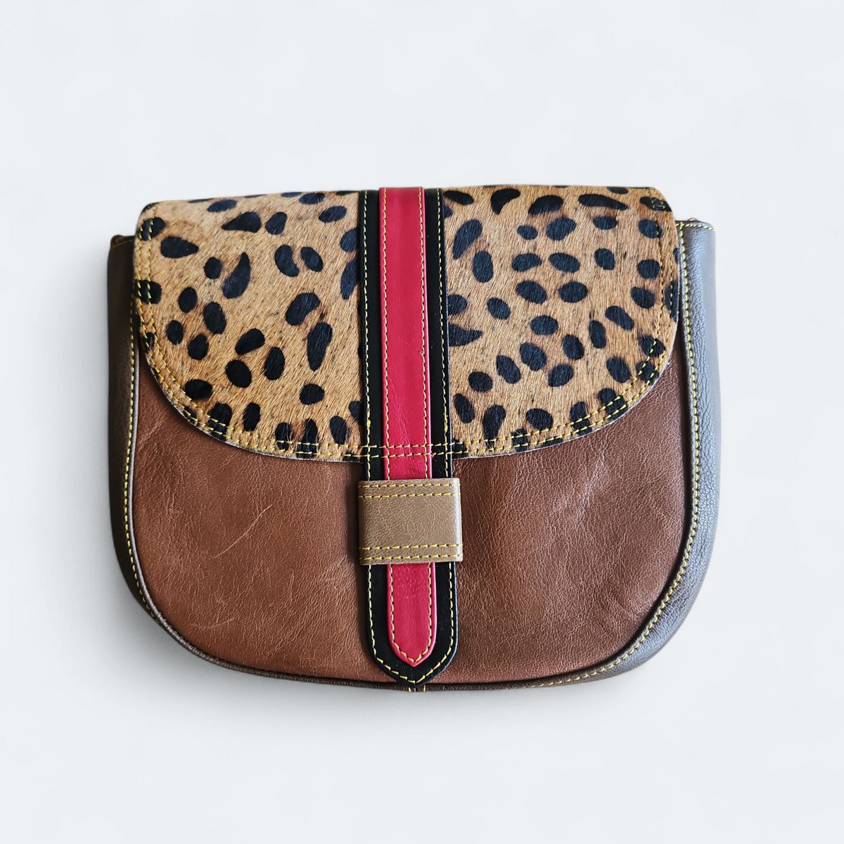 Leren dierenprint tas Merel