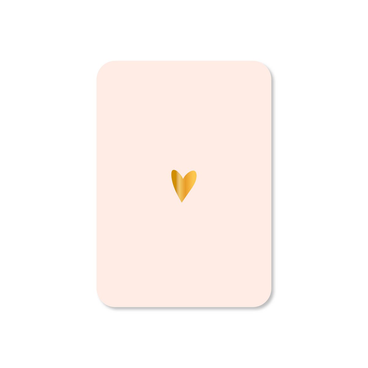 Mini carte Coeur rose clair (avec feuille d'or)
