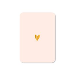 Mini carte Coeur rose clair (avec feuille d'or)
