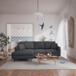 4-Seater Left Corner Sofa ALFAMA - Dark Grey