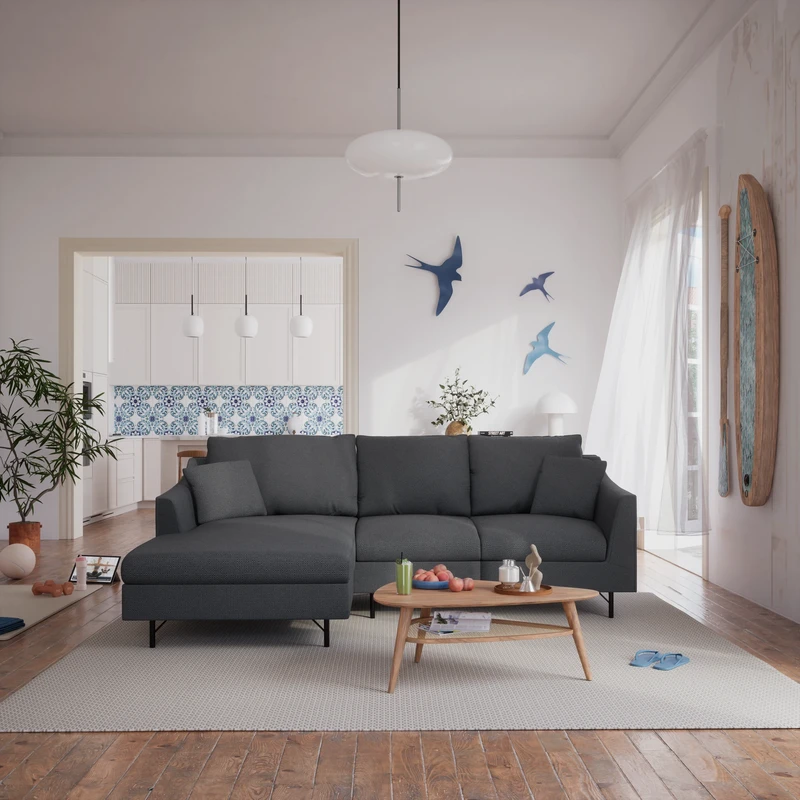 4-Seater Left Corner Sofa ALFAMA - Dark Grey