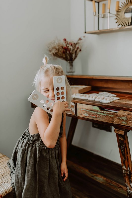 Tal til at lære at tælle, træklodser, montessori