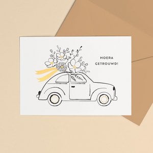 Greeting card gold foil | Married