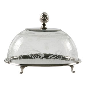 Oval Cake Stand 19 cm - Silver - Glass