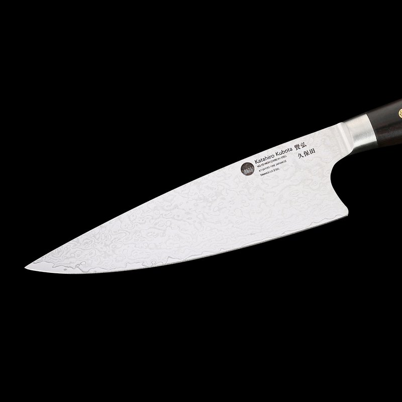 Couteau de chef KATAHIRO KUBOTA Sense 8 pouces en damas et manche en ébène