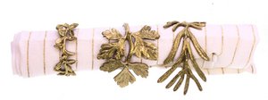 Napkin ring S/3 metal gold-coloured