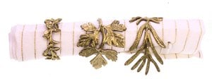 Napkin ring S/3 metal gold-coloured