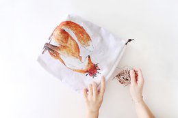Lena the Fox | Project Bag | Drawstring Bag