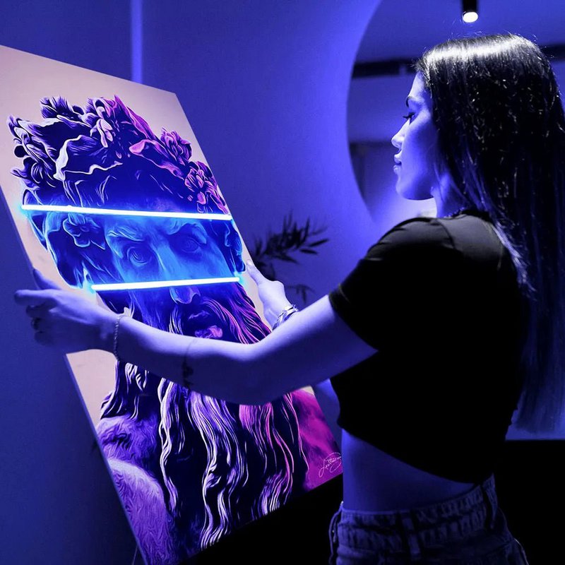 Zeus Pop Blue Band | Arte della parete a LED