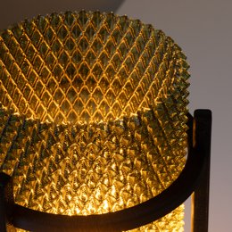 Oliven PRISM lampe – moderne geometrisk skærm, genanvendt PETG, omgivende belysning, E14