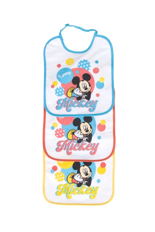 Bavoir en coton pour bébé, motif Mickey ludique