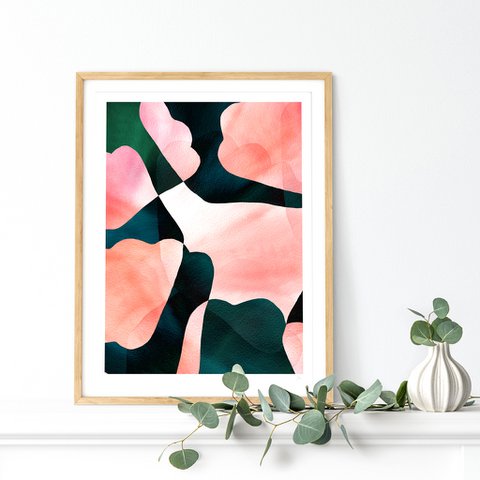 Watercolour Shells Abstract Art Print