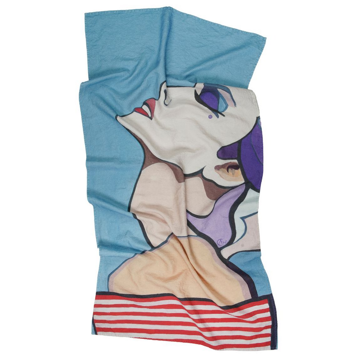 Linen beach towel Tan - Agnė Kišonaitė