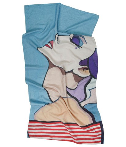 Linen beach towel Tan - Agnė Kišonaitė