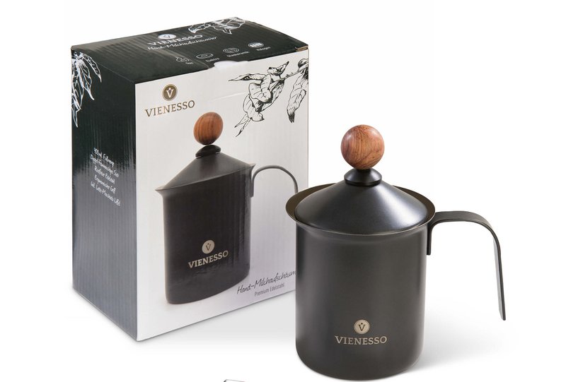 Montalatte manuale manuale in acciaio inox con doppio setaccio - 400 ml