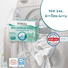 BIOBAULA ECO DETERGENT TABS stor pakke med 700 faner