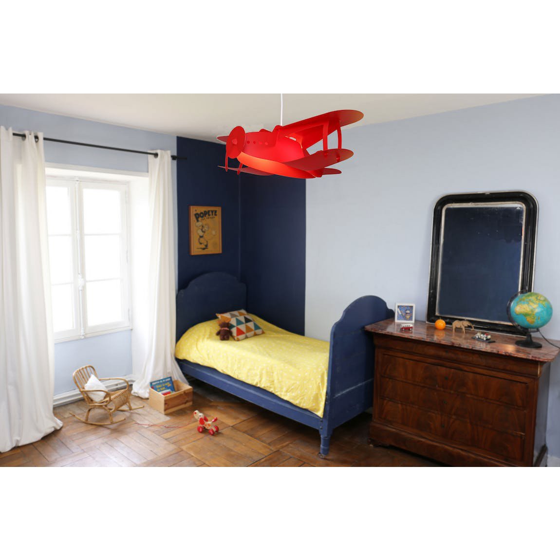 LAMPE SUSPENDUE ENFANT AVION ROUGE
