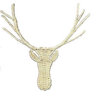Natural reindeer Lata for hanging, W35cm, head: H15cm, natural