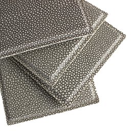 Glasuntersetzer 6-er Set Rochen Kunstleder grau Untersetzer
