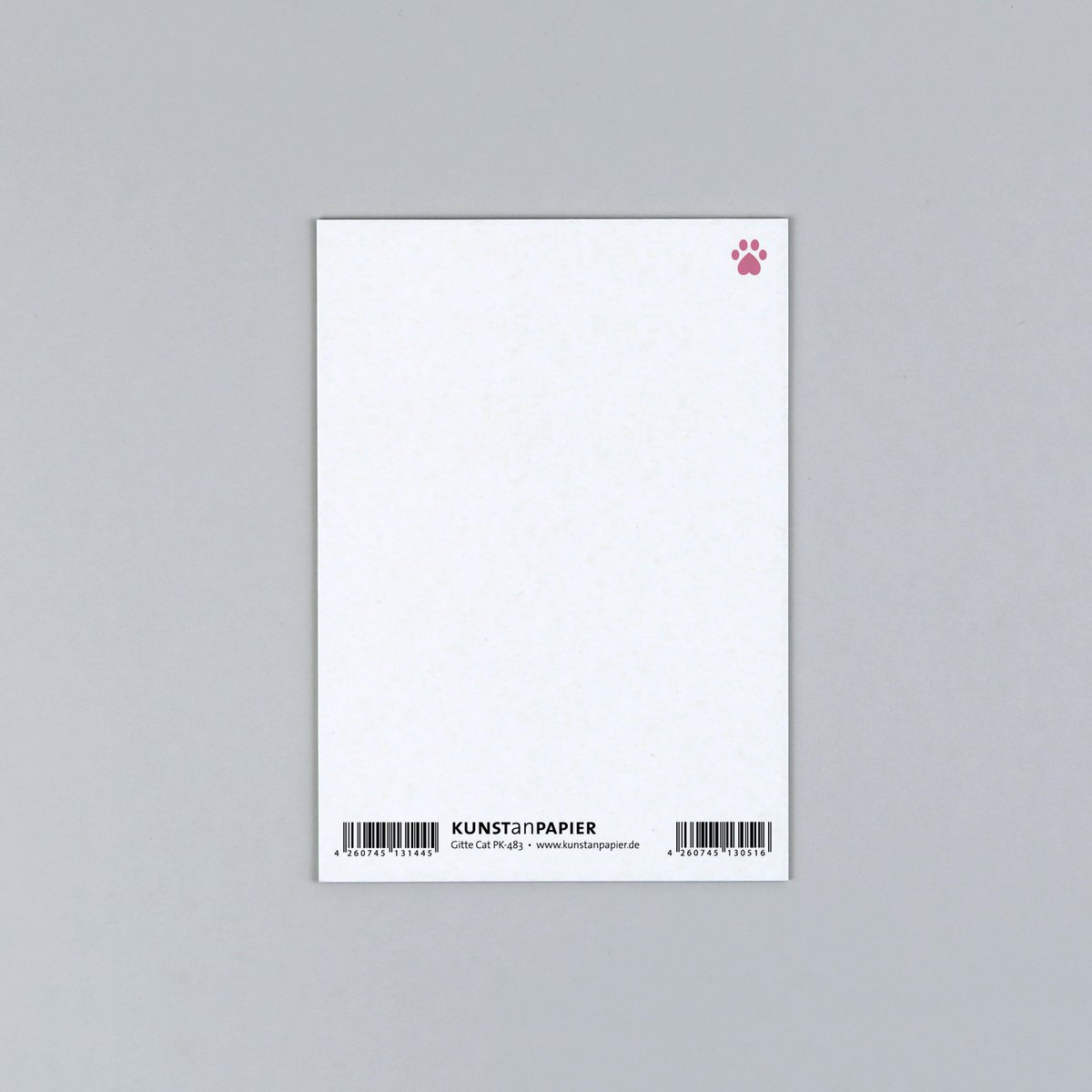 Postkarte Holzschliff Katze Merci Rosa