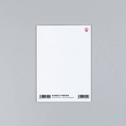 Postkarte Holzschliff Katze Merci Rosa
