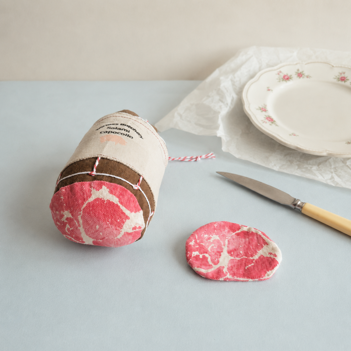 Capocollo Salami-speeltje met schijfje – handgemaakt in Denemarken