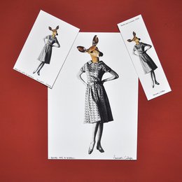Surreal Collage Art Print Set – A4 Print + Postcard + Bookmark | Contemporary Gift Bundle