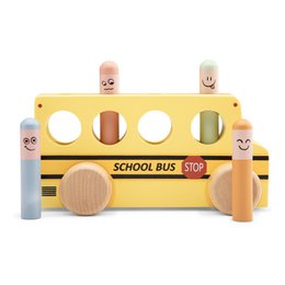 Autobus scolaire pop-up en bois