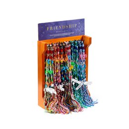 Colorful woven friendship bracelets with charms, multicolor threads, handmade style bracelet set.