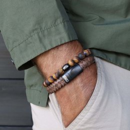 Men's Bracelets Set 'Tiger Tone' -black clasp