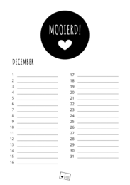 Feathers birthday calendar - A5 size