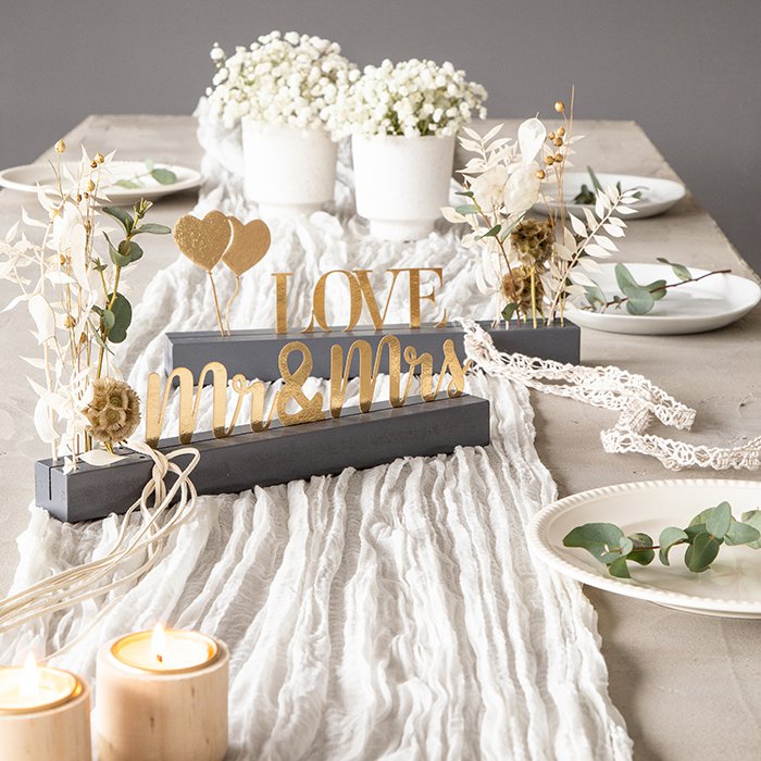 Table runner, gauze, cheesecloth, uni ca.70cm x 300cm