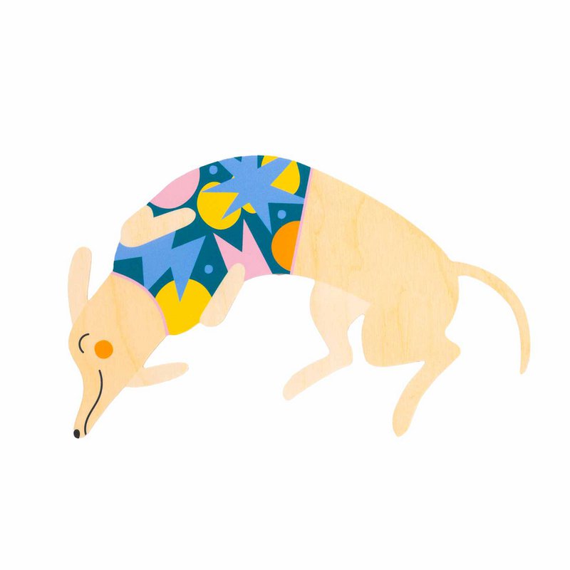 Winston the sausage dog – wooden wall decoration 