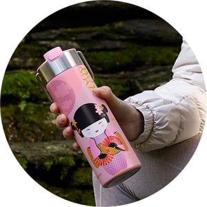 stainless steel bottle LEEZAยฎ "New Little Geisha rose"