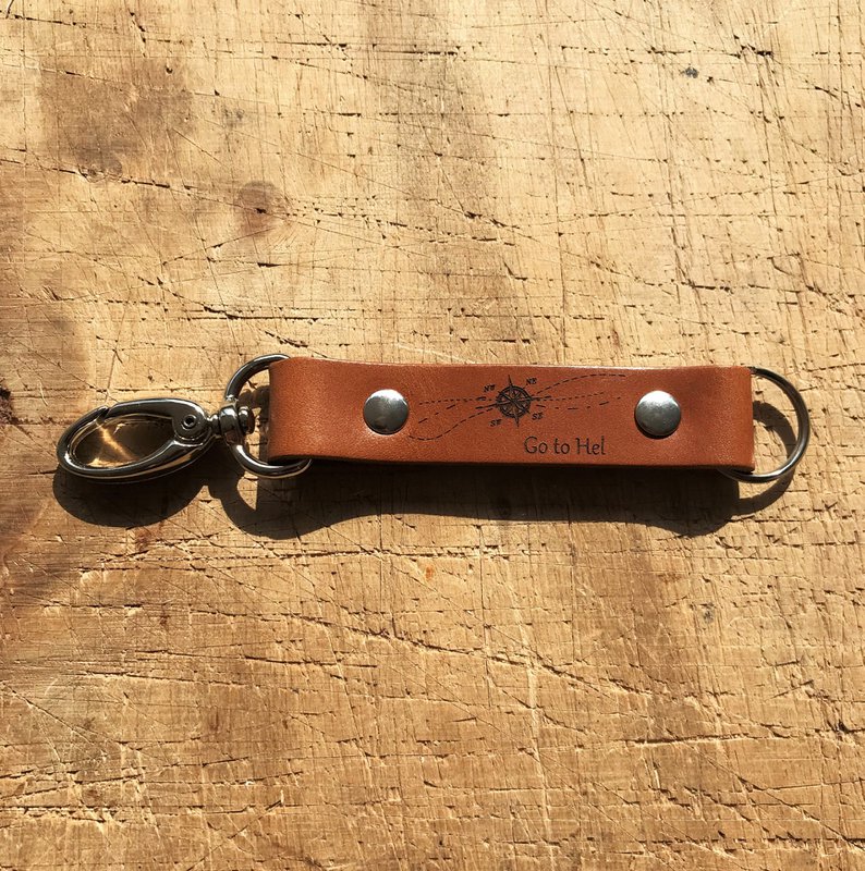 Custom trigger snap leather key fobs with your logo engraved