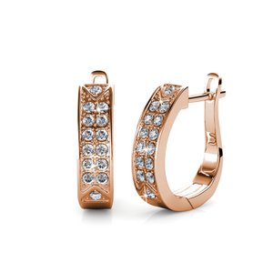 Boucles d'oreilles Meg Hoop - Or RosÃ© et Cristal