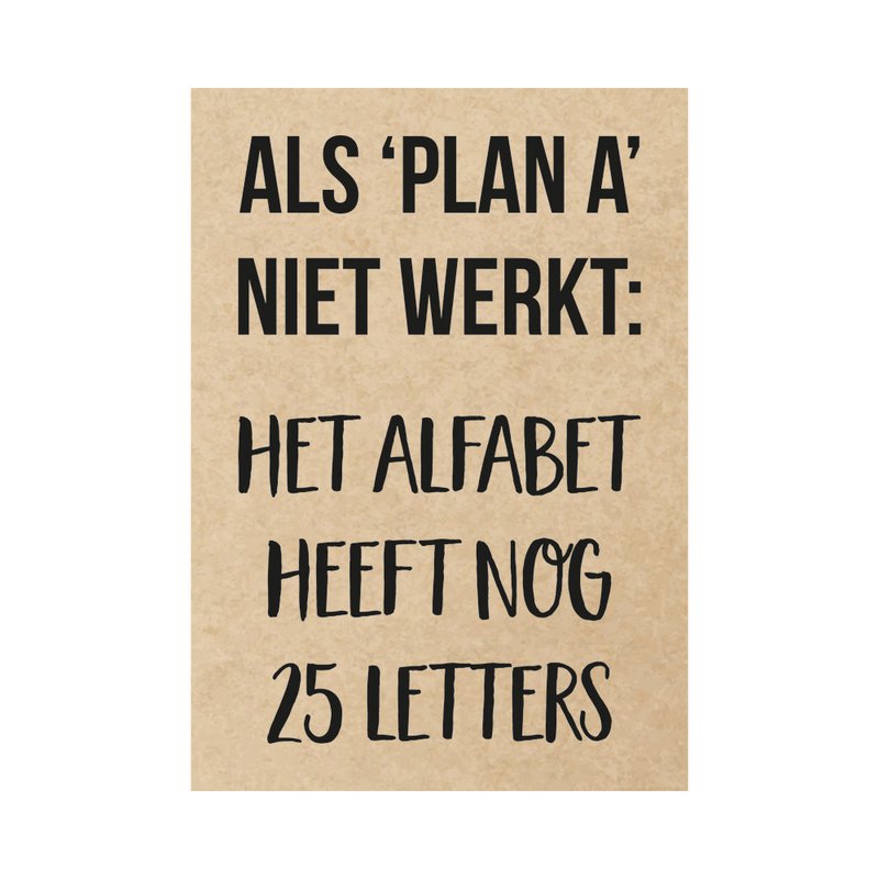 Carte - Si le plan A ne fonctionne pas : Il reste 25 lettres à l'alphabet, par 10 pièces
