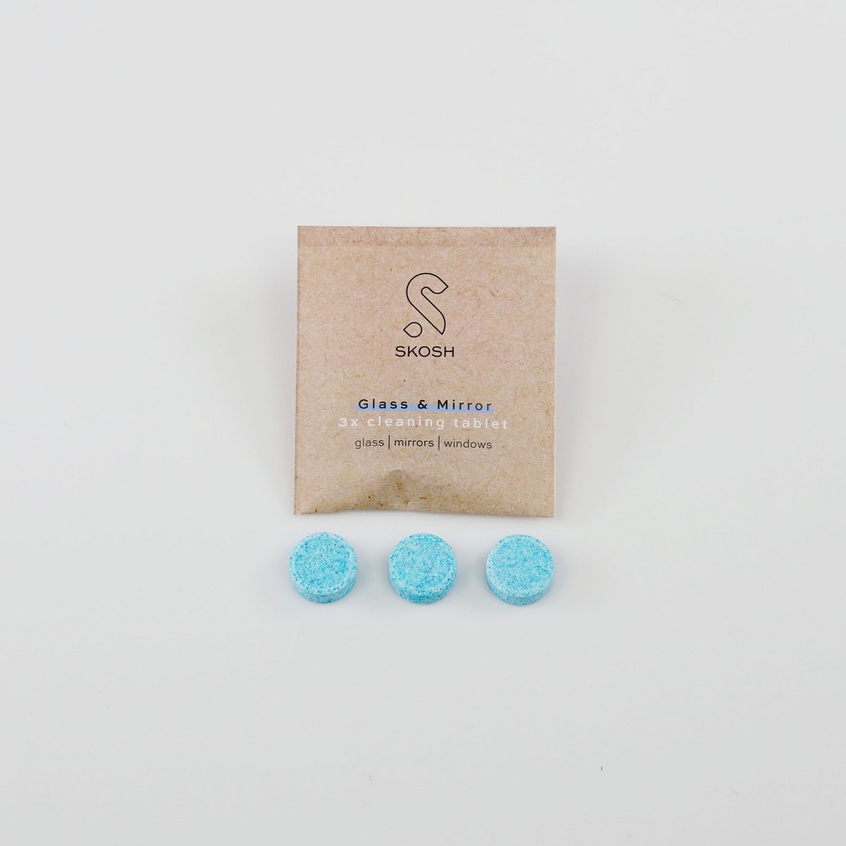 Lot de 3 pastilles de nettoyage Skosh, verre et miroir