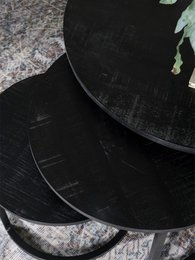Sofabord Bart - Sæt med 2 - Sort top - Sort bund
