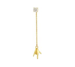 Elegant gold-toned statement earrings with a dangling charm design, perfect for adding a touch of glamour to any outfit.