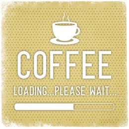 Marmoruntersetzer "Koffie wordt geladen..even geduld"