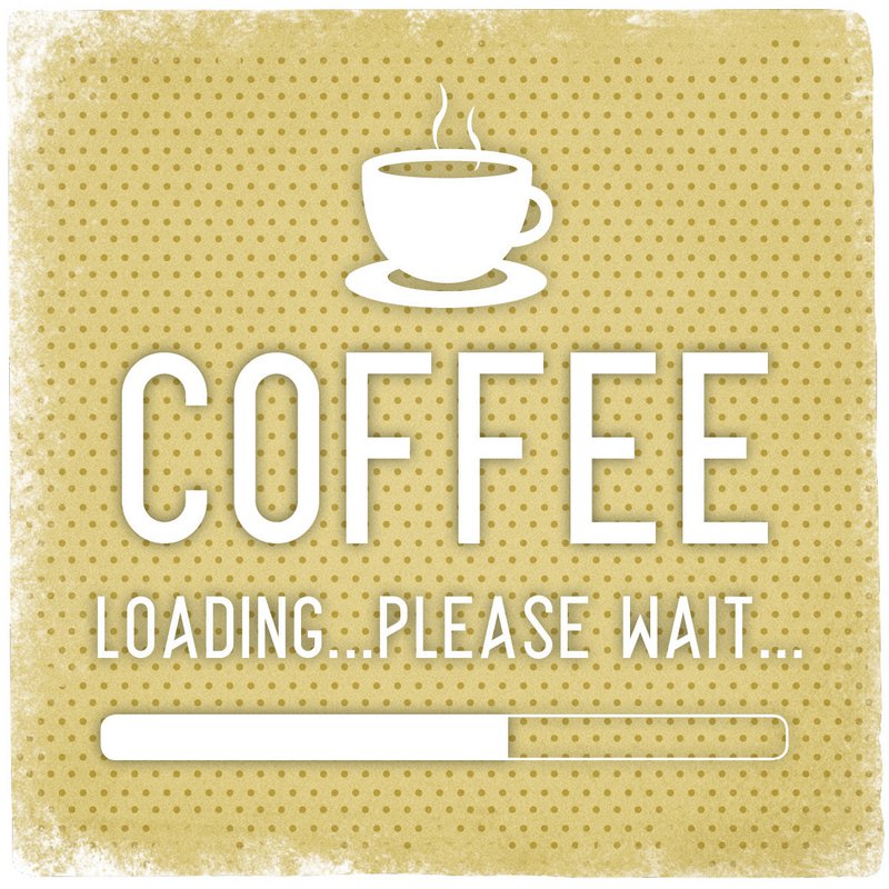 Marmoruntersetzer "Koffie wordt geladen..even geduld"